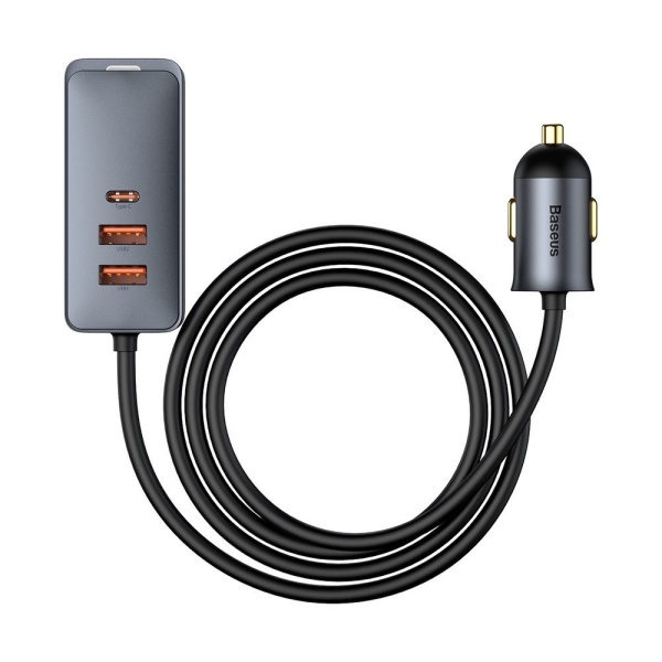 Încărcător Auto Baseus Share Together 3x USB / USB Tip C 120W PPS Quick Charge Power Delivery Gri CCBT-B0G